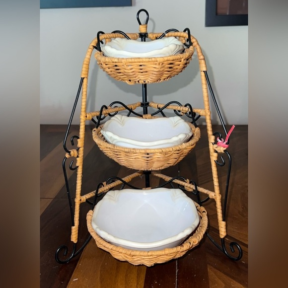 Princess House Casual Home 3-Tier Basket Set with Pavillion Nested Bowls #2146 - Picture 1 of 4